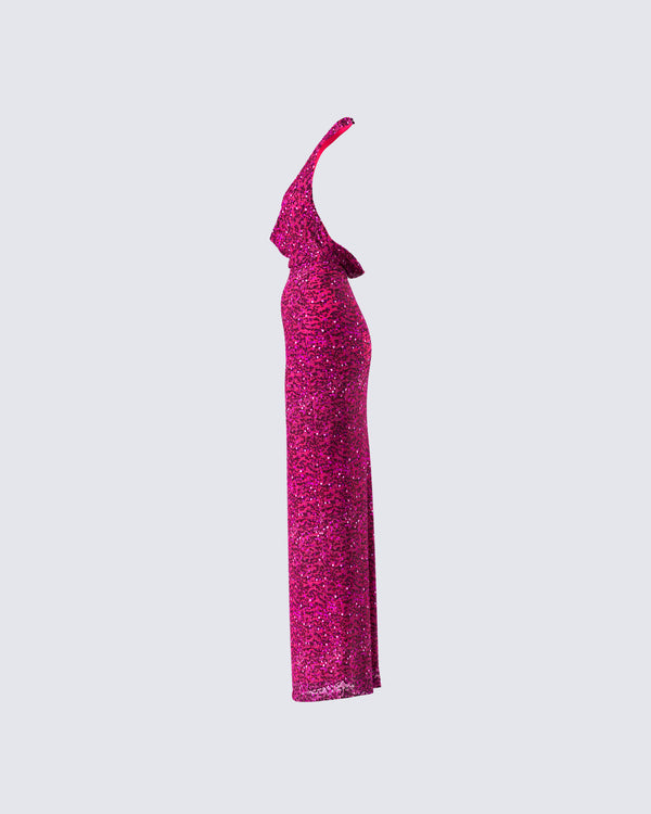 Finesse Sabine Purple Sequin Maxi Dress