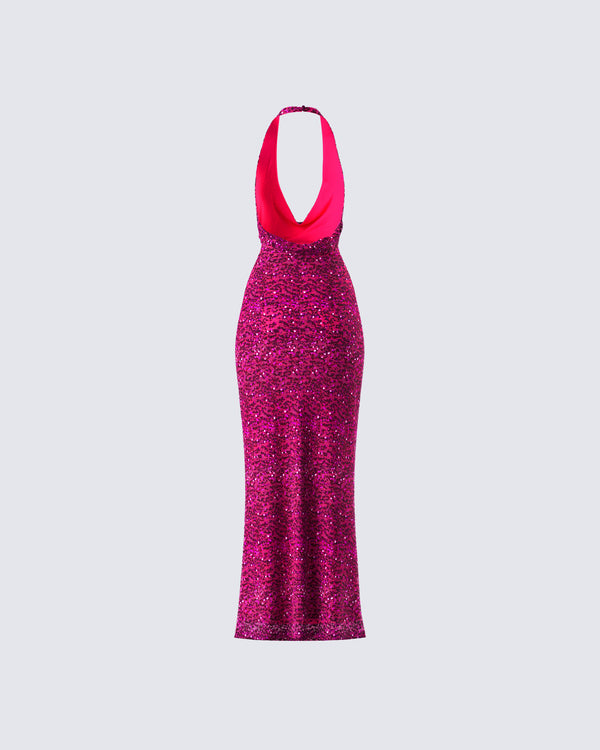 Finesse Sabine Purple Sequin Maxi Dress