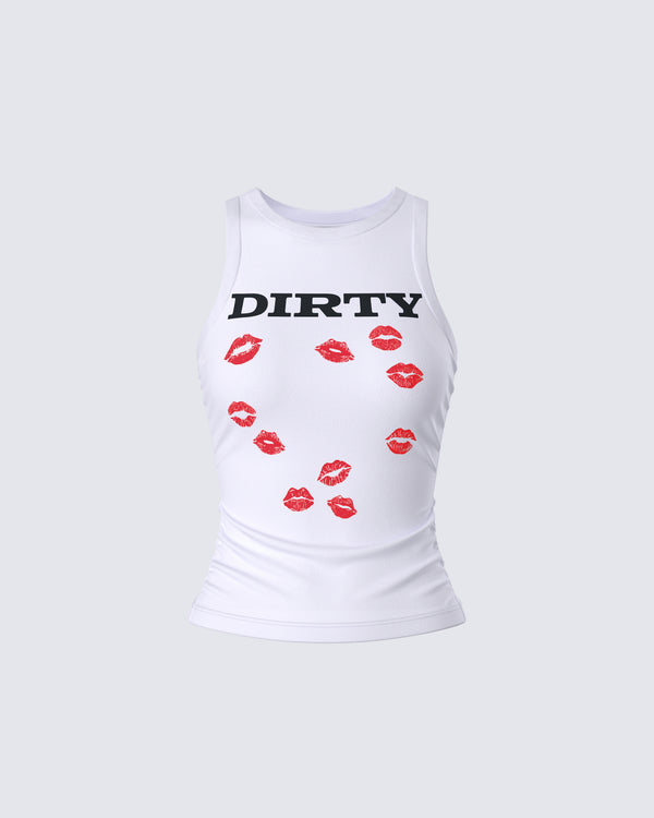 finesse Saffron White Kissed Tank Top