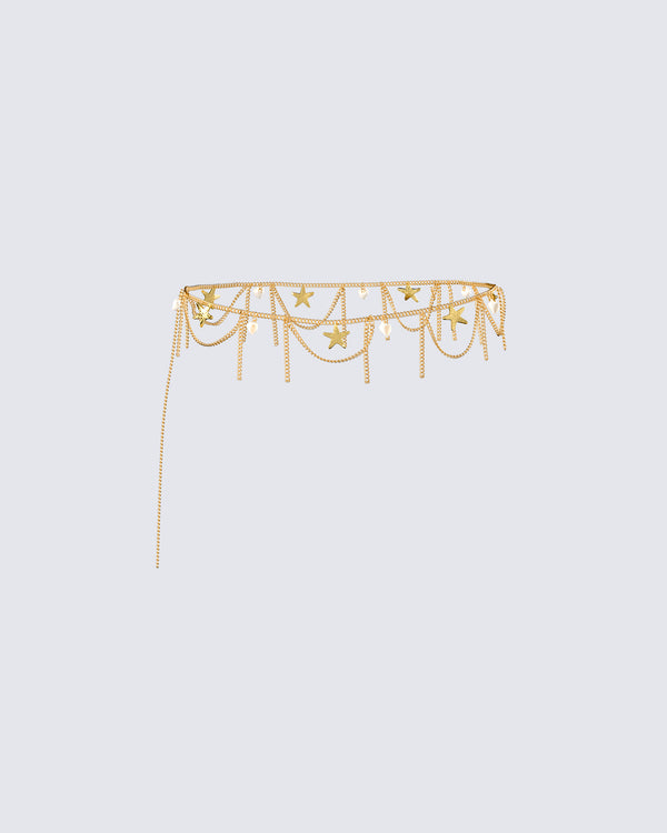 finesse Sakura Gold Chain Shell Belt