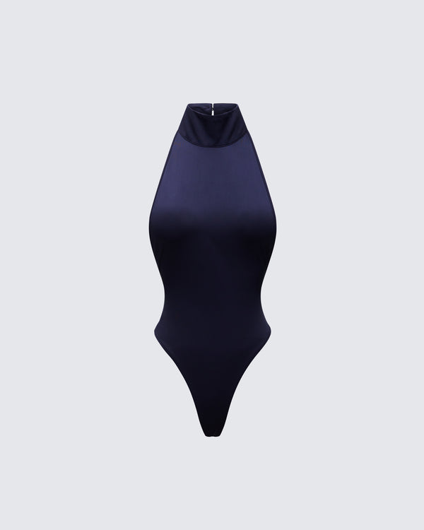 finesse Salem Black Jersey Halter Bodysuit