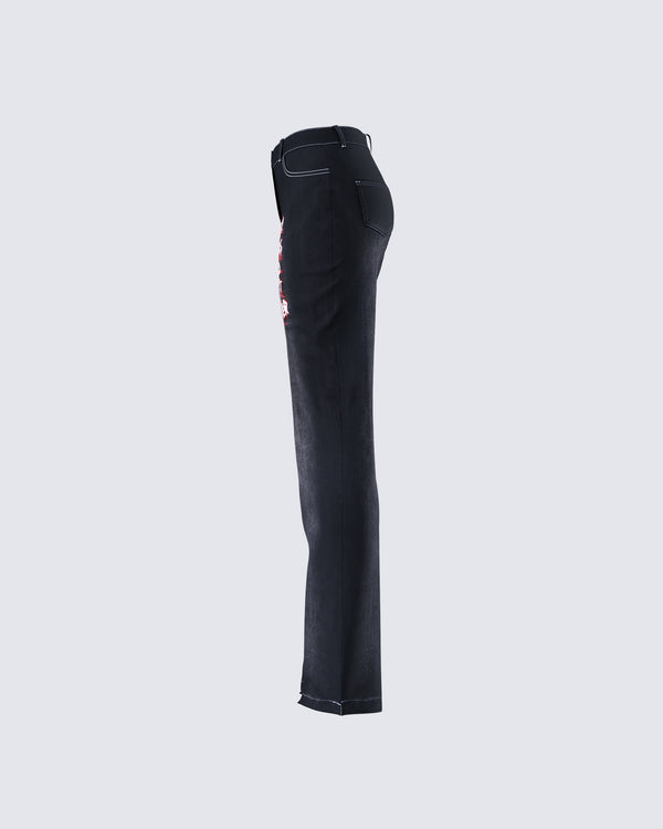 Finesse Salem Black Low Rise Denim Pant