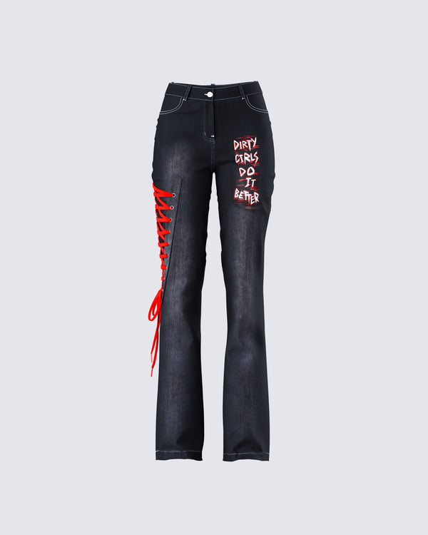 finesse Salem Black Low Rise Denim Pant