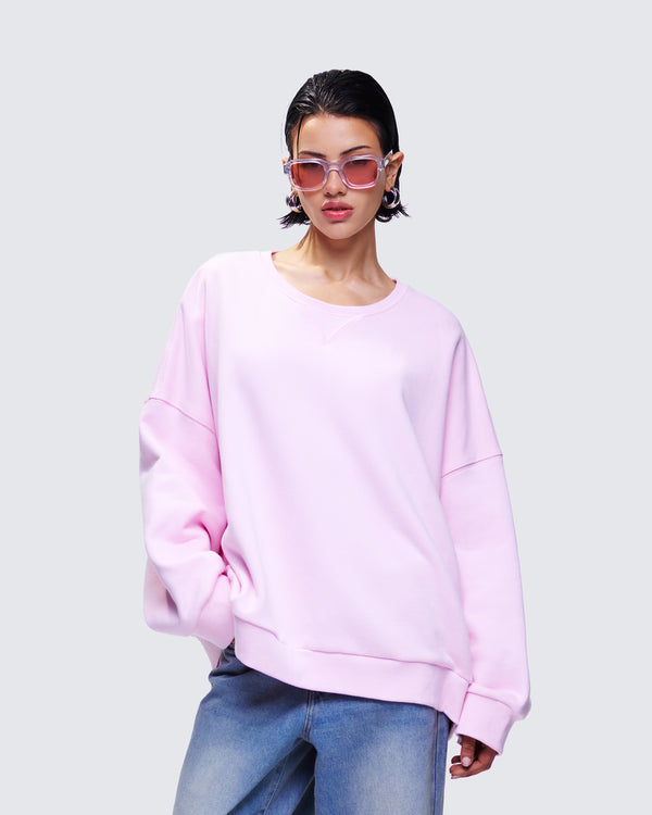 Finesse Salima Pink Oversized Sweater