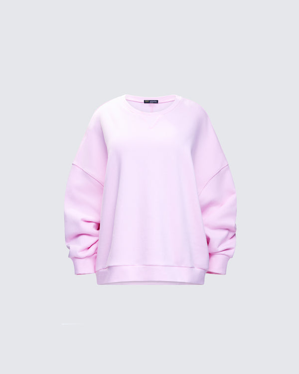 Finesse Salima Pink Oversized Sweater