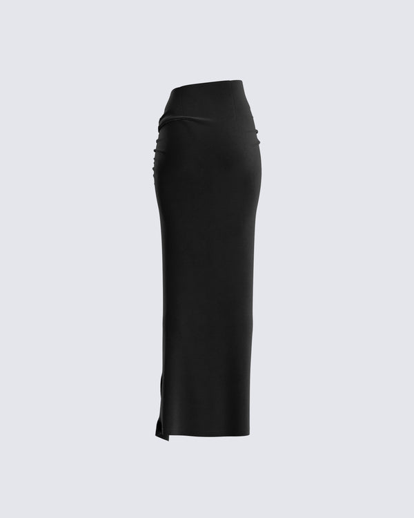 Finesse Samantha Black Velvet Maxi Skirt