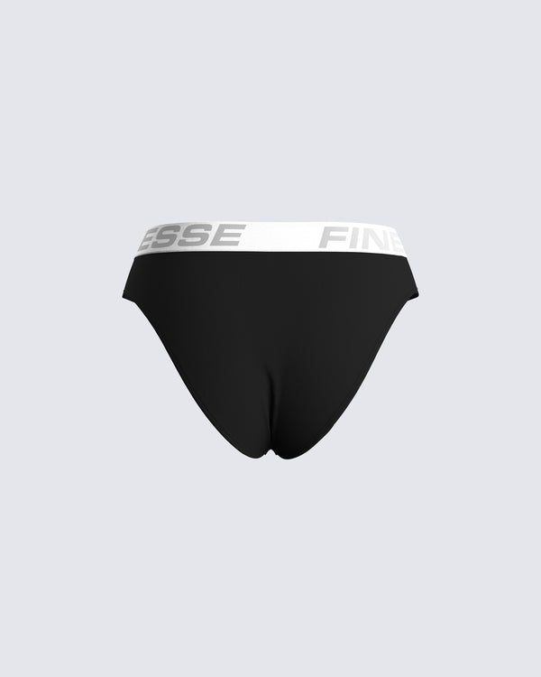 Finesse Samia Black Logo Panty