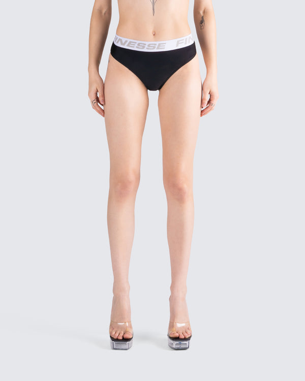 Finesse Samia Black Logo Panty