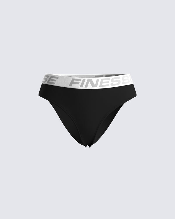 finesse Samia Black Logo Panty
