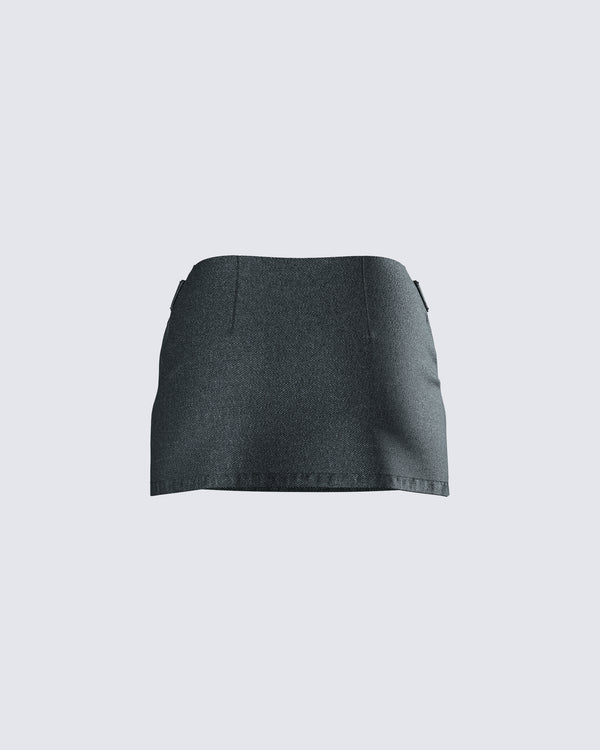 Finesse Sammy Black Belted Mini Skirt