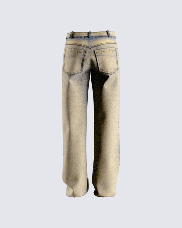 Finesse Sanvi Yellow Wash Stretch Jeans