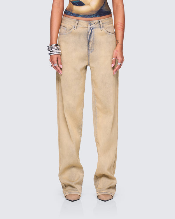 Finesse Sanvi Yellow Wash Stretch Jeans