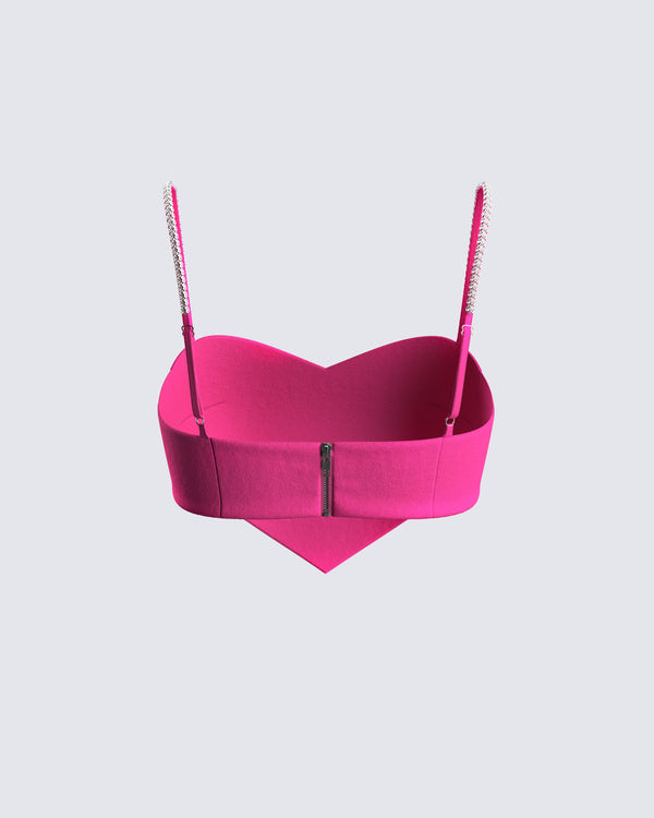 Finesse Sanya Pink Heart Crop Top
