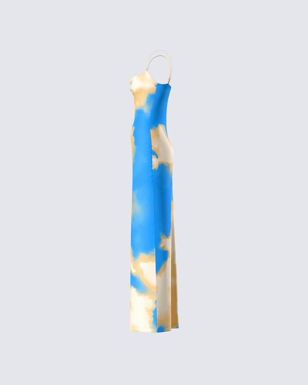 Finesse Sari Multi Cowl Neck Maxi Dress