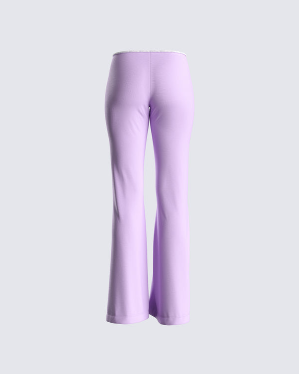 Finesse Scout Purple Rib Flared Pants