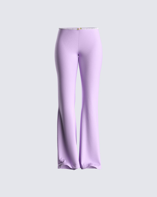 finesse Scout Purple Rib Flared Pants