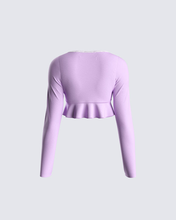 Finesse Scout Purple Rib Flyaway Top