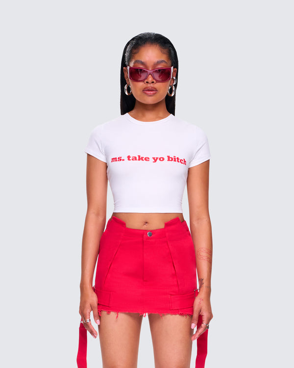 Finesse Seanna White Graphic Tee