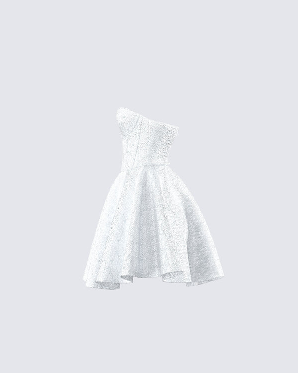 Finesse Sejal Silver Corset Mini Dress