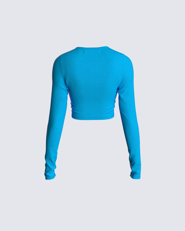 Finesse Selina Blue Cut Out Top