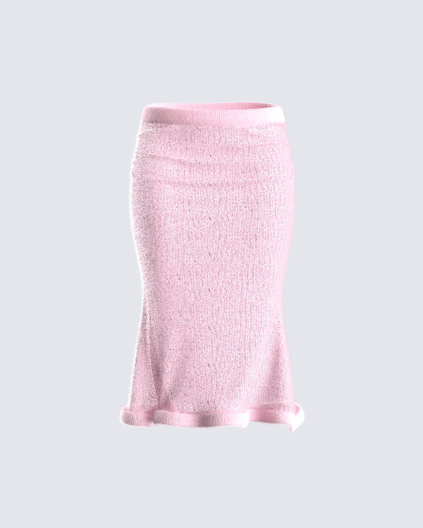 finesse Senga Pink Sweater Midi Skirt