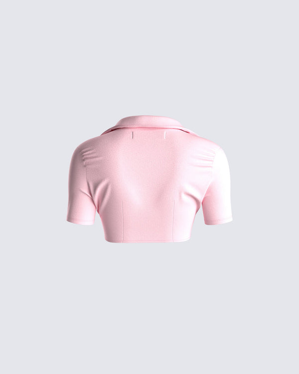 Finesse Seraphina Pink Collared Shirt
