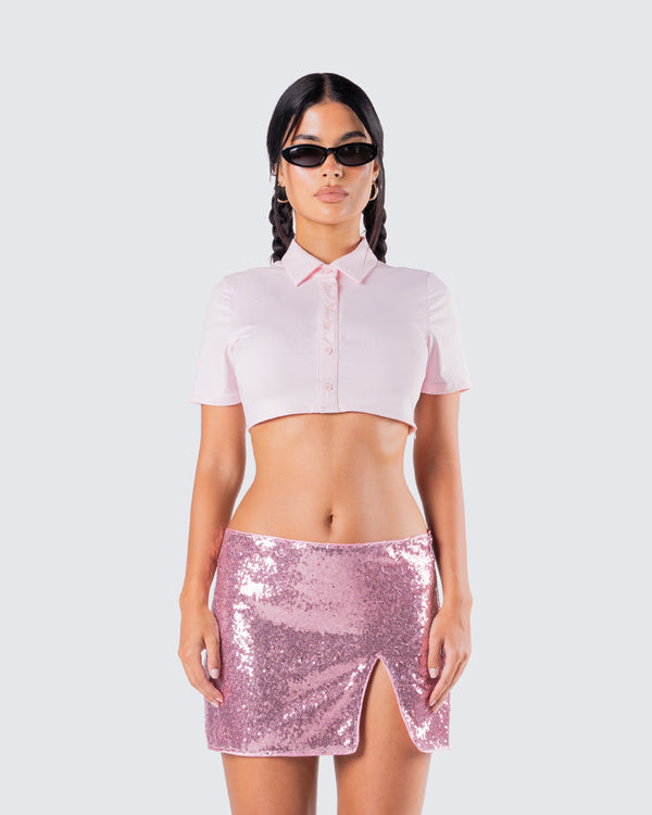 Finesse Seraphina Pink Collared Shirt