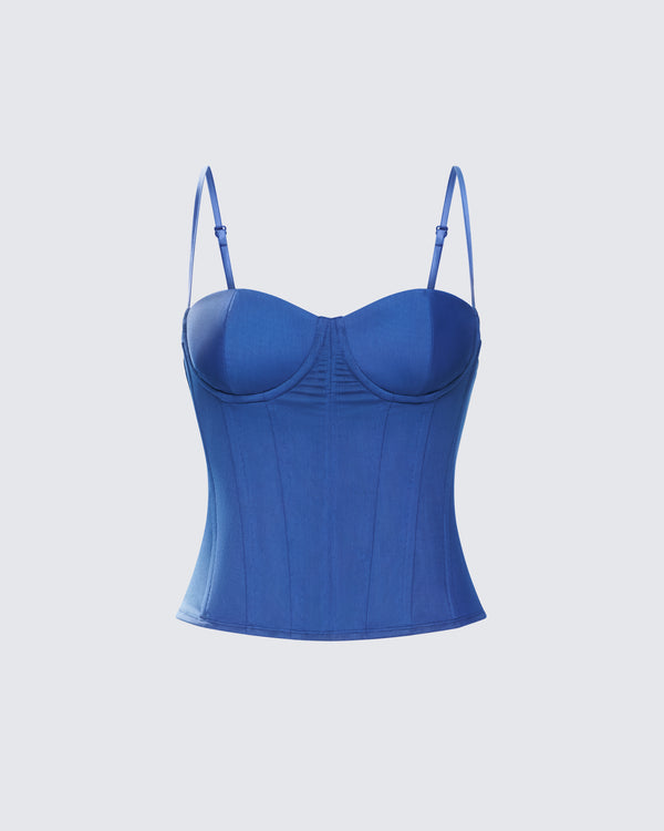 finesse Shaelin Slate Mesh Corset Top