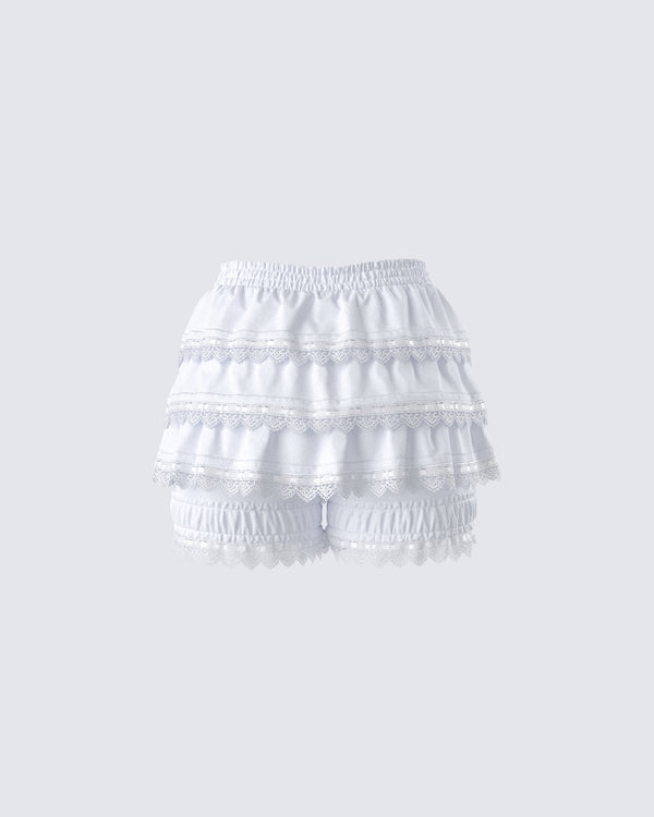 Finesse Shannyn White Ruffle Bloomer