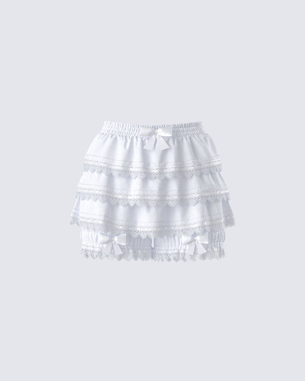 finesse Shannyn White Ruffle Bloomer