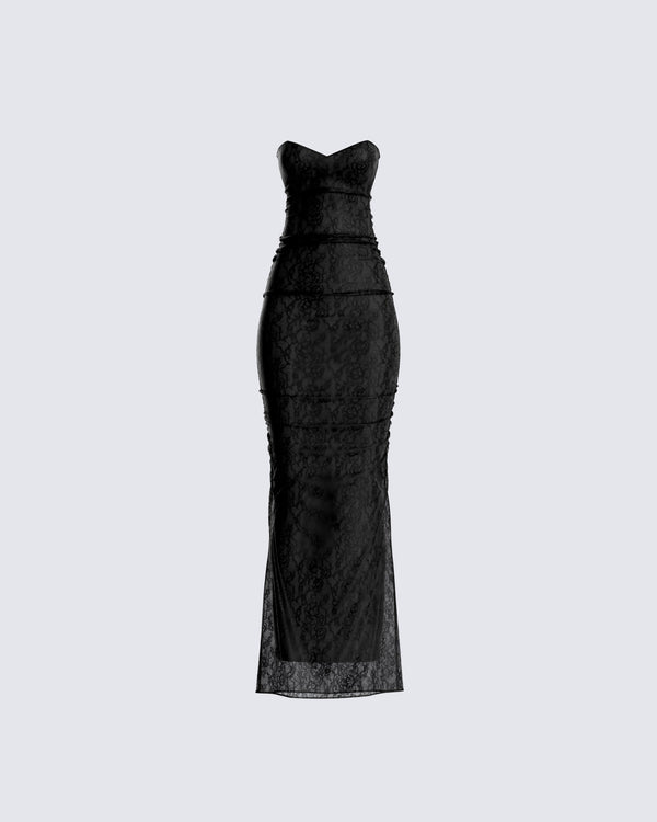 finesse Shia Black Lace Gown