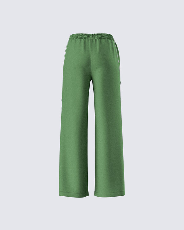 Finesse Sidonia Baggy Green Track Pants