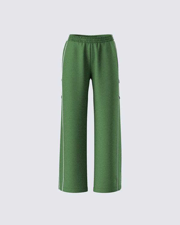 finesse Sidonia Baggy Green Track Pants