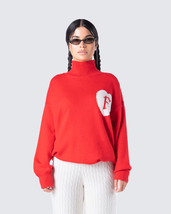 Finesse Sienna Turtleneck Knit Top