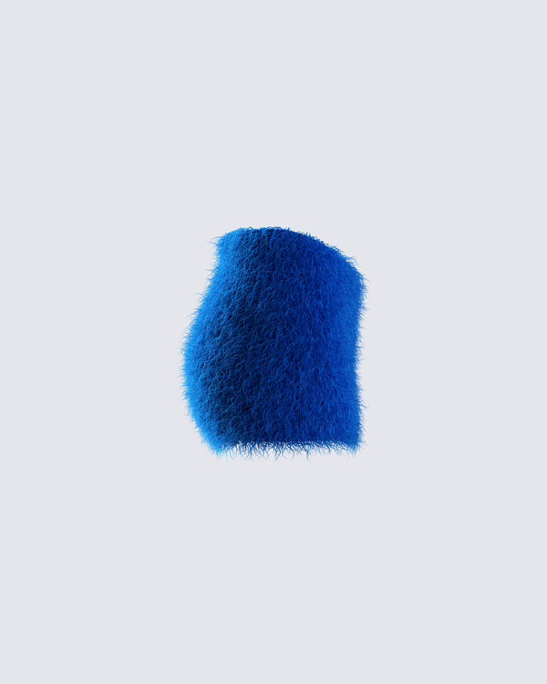 Finesse Sierra Blue Fuzzy Skirt