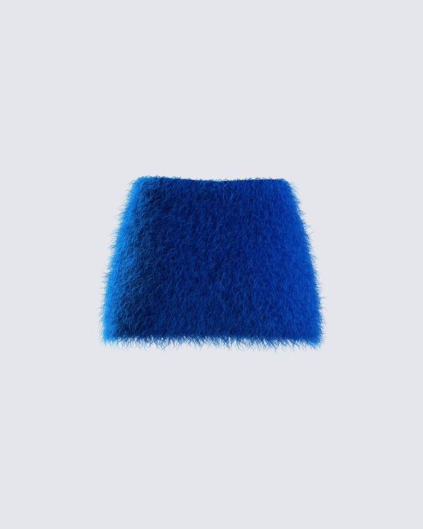 Finesse Sierra Blue Fuzzy Skirt