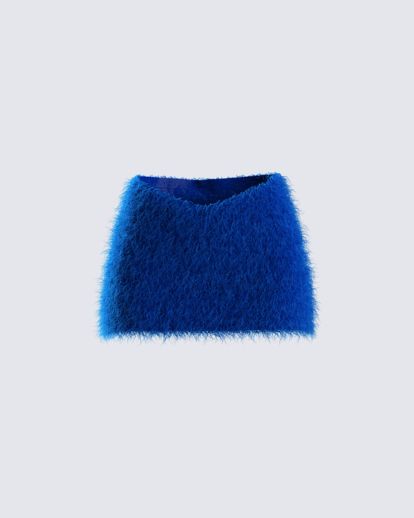 finesse Sierra Blue Fuzzy Skirt