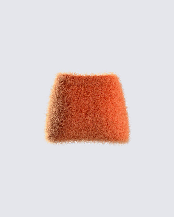 Finesse Sierra Orange Fuzzy Skirt