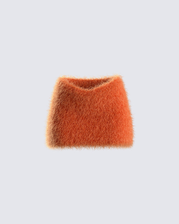finesse Sierra Orange Fuzzy Skirt