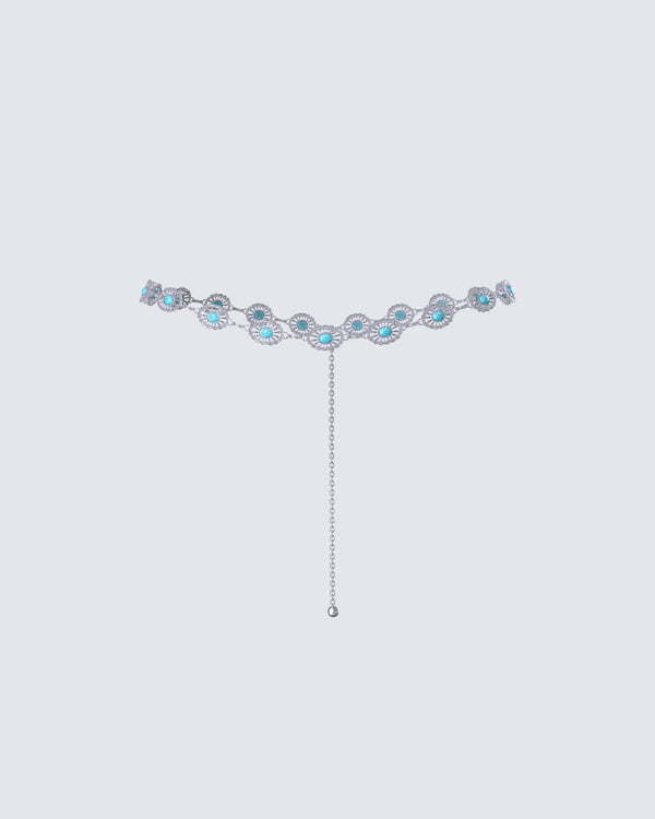finesse Silvana Silver Turquoise Belt