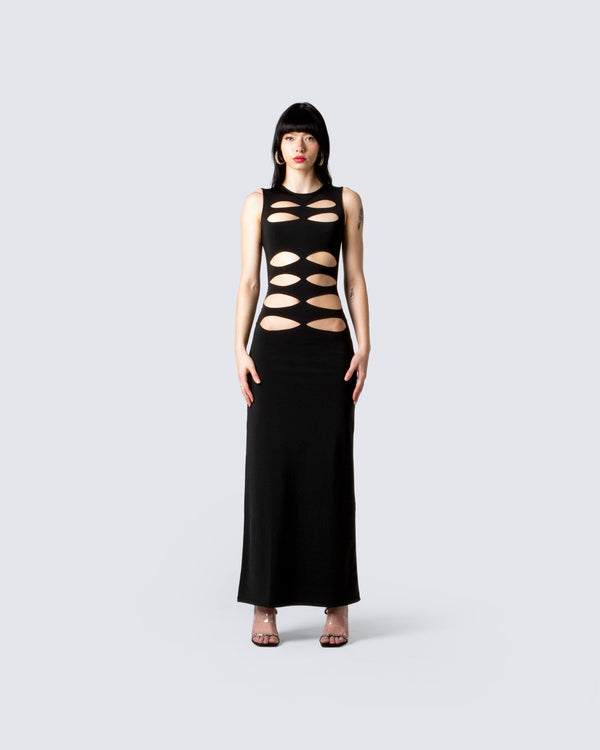 Finesse Simone Black Cut Out Dress