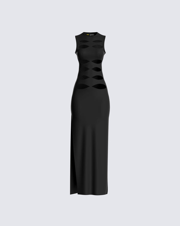 finesse Simone Black Cut Out Dress