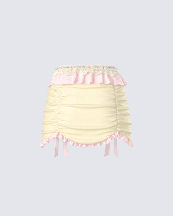 Finesse Sofia Pastel Ruffle Mini Skirt
