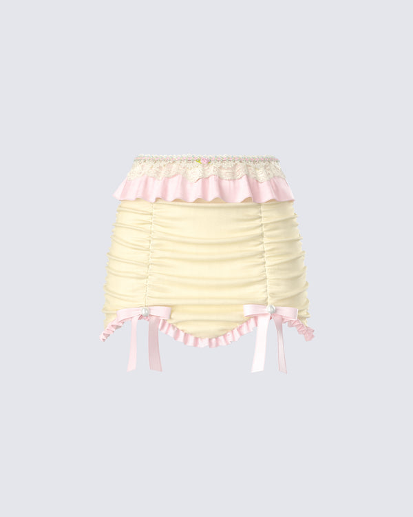 finesse Sofia Pastel Ruffle Mini Skirt