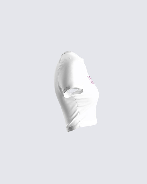 Finesse Solah White Jersey Graphic Top