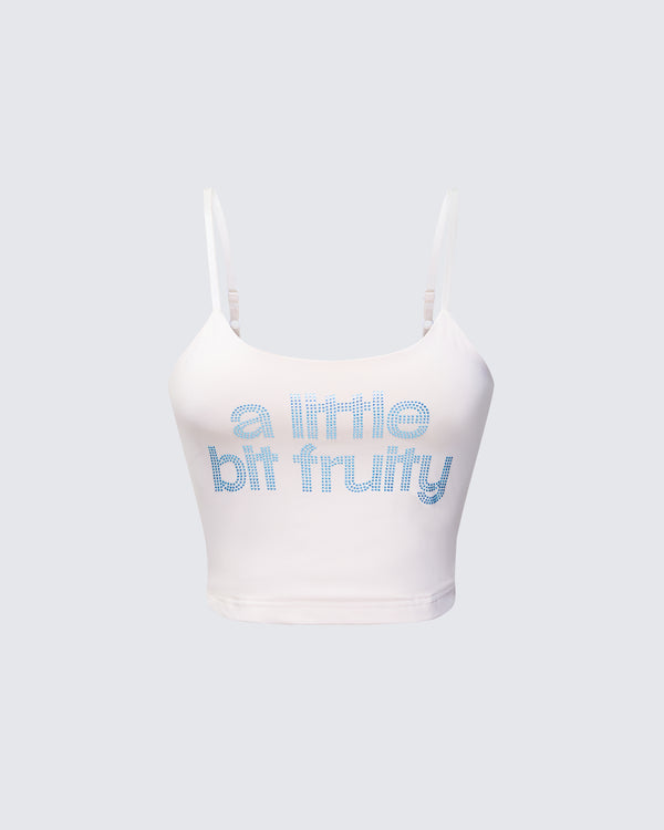 finesse Soleia Ivory Rhinestone Slogan Cami Top