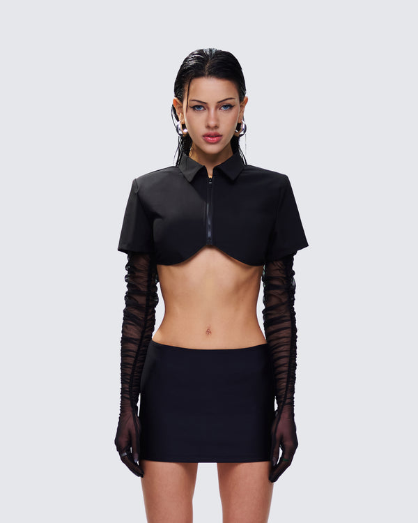 Finesse Sora Black Shirt & Gloves