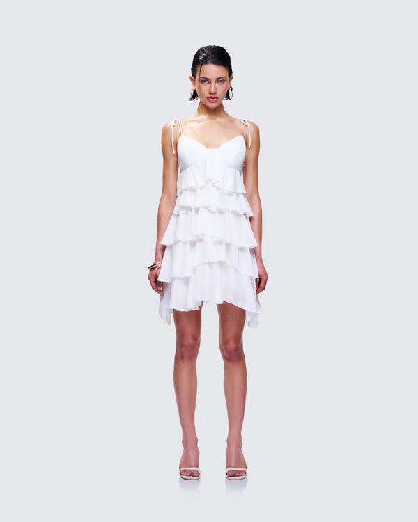 Finesse Sorel Ivory Tiered Ruffle Dress
