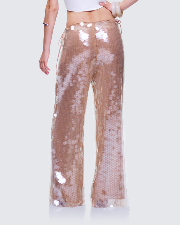 Finesse Speranza Clear Sequin Tie Pants
