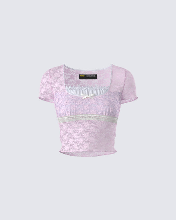 finesse Stefanie Pink Lace Top